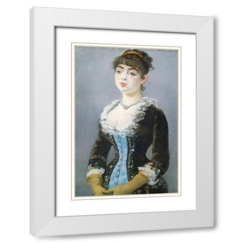 Madame Michel-LÃ©vy White Modern Wood Framed Art Print with Double Matting by Manet, Edouard