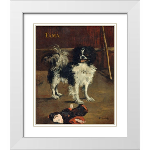 TAMA White Modern Wood Framed Art Print with Double Matting by Manet, Edouard