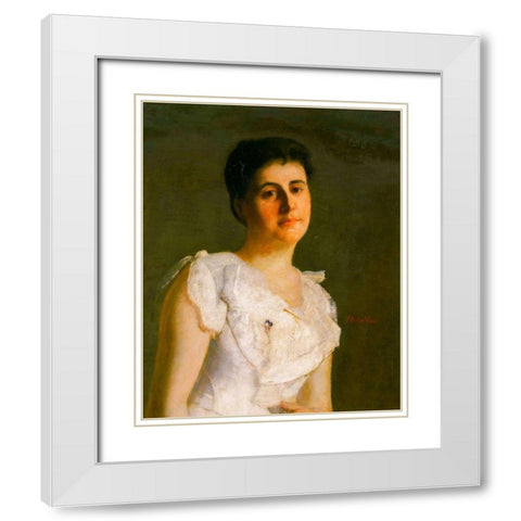 Miss Edith Potter White Modern Wood Framed Art Print with Double Matting by Weir, J Alden