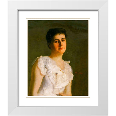 Miss Edith Potter White Modern Wood Framed Art Print with Double Matting by Weir, J Alden