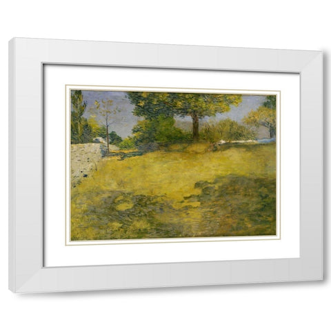 The High Pasture White Modern Wood Framed Art Print with Double Matting by Weir, J Alden