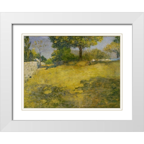 The High Pasture White Modern Wood Framed Art Print with Double Matting by Weir, J Alden