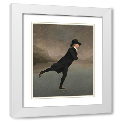 The Skating Minister White Modern Wood Framed Art Print with Double Matting by Raeburn, Henry