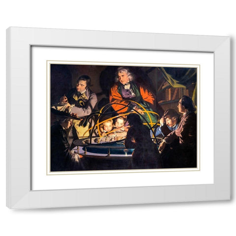 The Orrery White Modern Wood Framed Art Print with Double Matting by Wright, Joseph