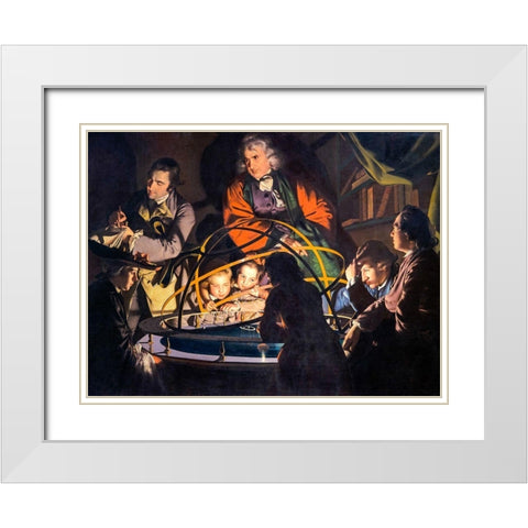 The Orrery White Modern Wood Framed Art Print with Double Matting by Wright, Joseph