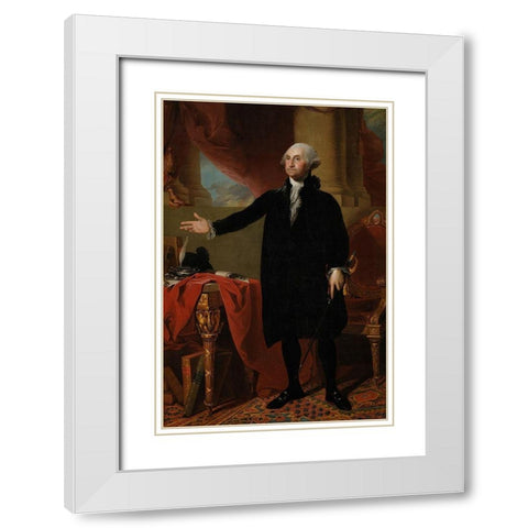 George Washington White Modern Wood Framed Art Print with Double Matting by Stuart, Gilbert
