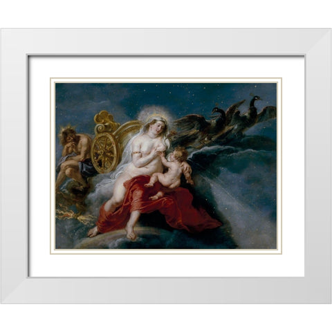 The Origin of the Milky Way White Modern Wood Framed Art Print with Double Matting by Rubens, Peter Paul
