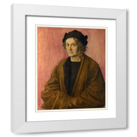 The Painters Father White Modern Wood Framed Art Print with Double Matting by Durer, Albrecht