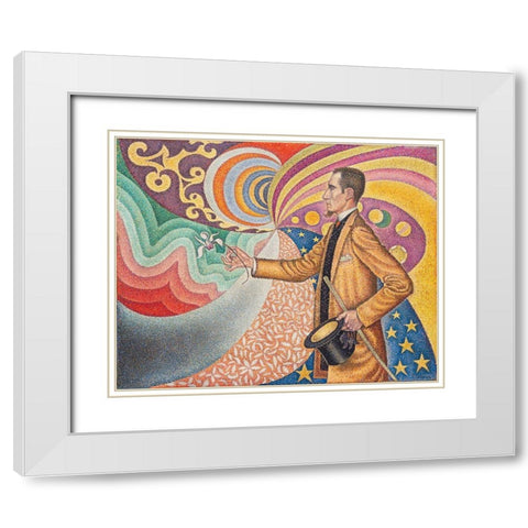 Portrait of M.Â Felix FeneonÂ  White Modern Wood Framed Art Print with Double Matting by Signac, Paul