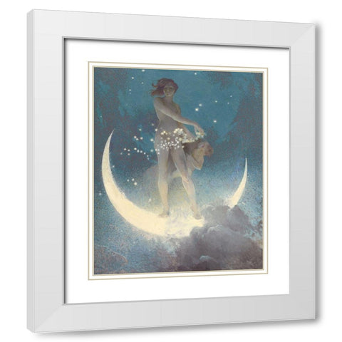 Spring Scattering Stars White Modern Wood Framed Art Print with Double Matting by Blashfield, Edwin
