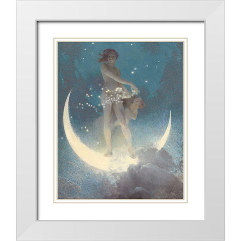 Spring Scattering Stars White Modern Wood Framed Art Print with Double Matting by Blashfield, Edwin