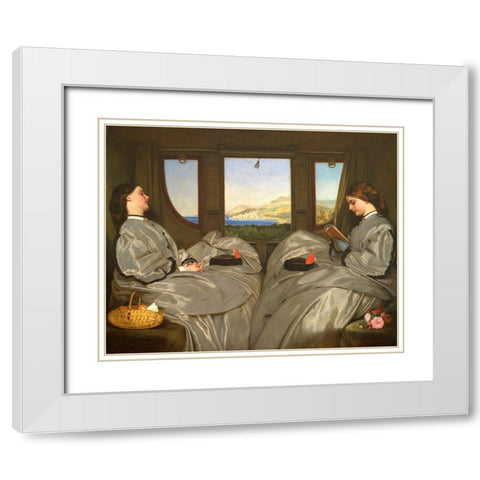 The Travelling Companions White Modern Wood Framed Art Print with Double Matting by Egg, Augustus
