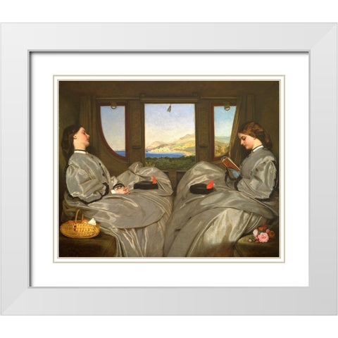 The Travelling Companions White Modern Wood Framed Art Print with Double Matting by Egg, Augustus