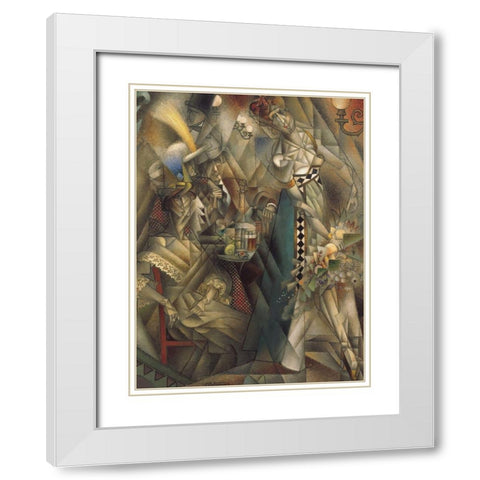 Dancer in a Cafe White Modern Wood Framed Art Print with Double Matting by Metzinger, Jean