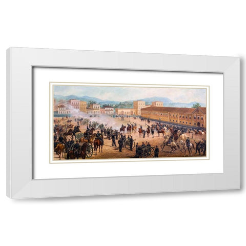 Proclamation of the Republic White Modern Wood Framed Art Print with Double Matting by Calixto, Benedito