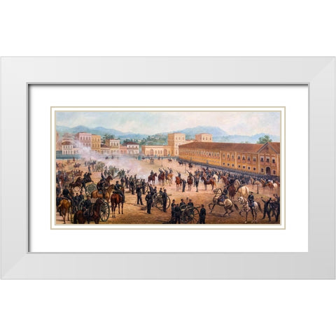 Proclamation of the Republic White Modern Wood Framed Art Print with Double Matting by Calixto, Benedito