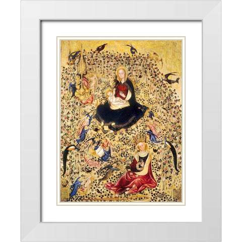 Madonna of the Rose Garden White Modern Wood Framed Art Print with Double Matting by Unknown