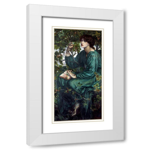 The Day Dream White Modern Wood Framed Art Print with Double Matting by Rossetti, Dante Gabriel