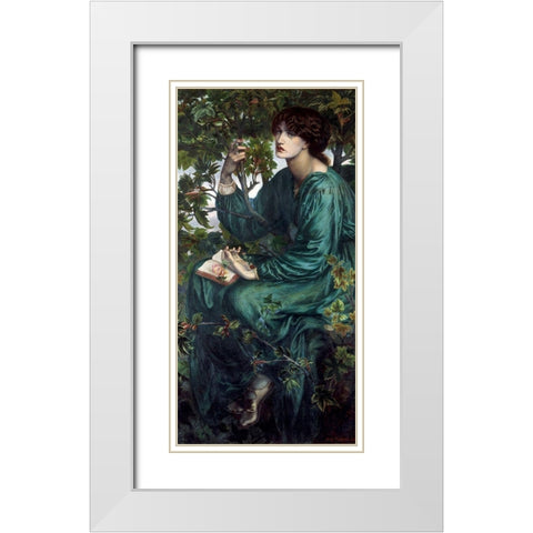 The Day Dream White Modern Wood Framed Art Print with Double Matting by Rossetti, Dante Gabriel