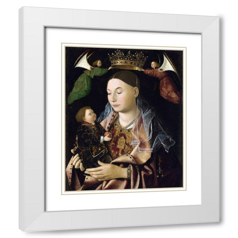 Salting Madonna White Modern Wood Framed Art Print with Double Matting by da Messina, Antonello