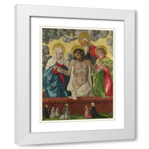 The Trinity and Mystic Pieta White Modern Wood Framed Art Print with Double Matting by Baldung, Hans