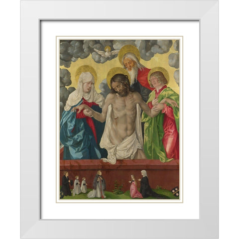 The Trinity and Mystic Pieta White Modern Wood Framed Art Print with Double Matting by Baldung, Hans