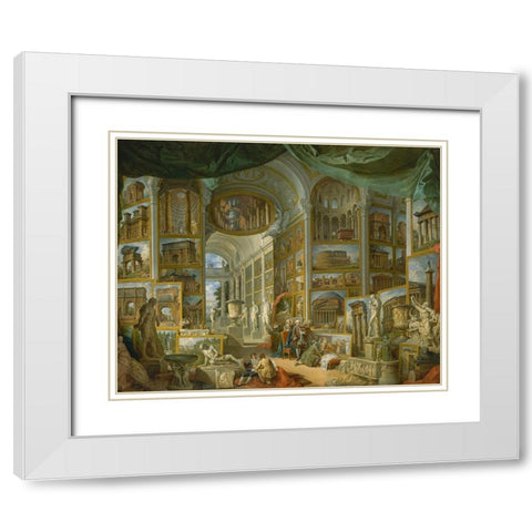 Ancient Rome White Modern Wood Framed Art Print with Double Matting by Panini, Giovanni