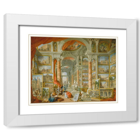 Modern Rome White Modern Wood Framed Art Print with Double Matting by Panini, Giovanni