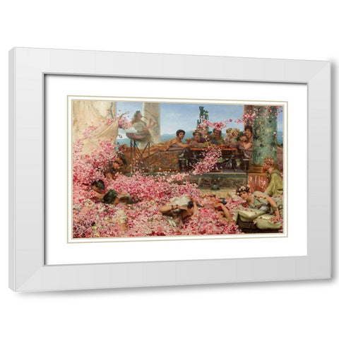 The Roses of Heliogabalus White Modern Wood Framed Art Print with Double Matting by Alma-Tadema, Sir Lawrence