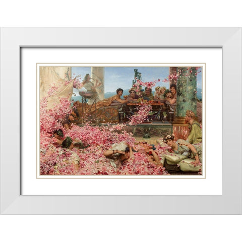The Roses of Heliogabalus White Modern Wood Framed Art Print with Double Matting by Alma-Tadema, Sir Lawrence