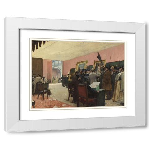 A Session of the Painting Jury White Modern Wood Framed Art Print with Double Matting by Gervex, Henri