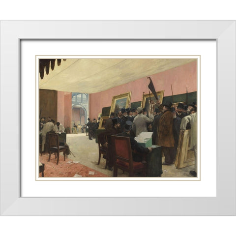 A Session of the Painting Jury White Modern Wood Framed Art Print with Double Matting by Gervex, Henri