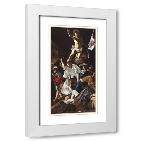 The Resurrection White Modern Wood Framed Art Print with Double Matting by CaravaggioÂ 