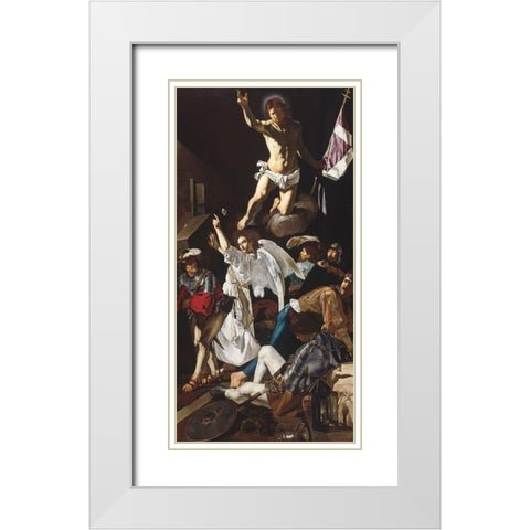 The Resurrection White Modern Wood Framed Art Print with Double Matting by CaravaggioÂ 