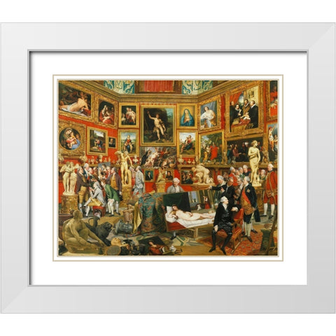 Tribuna of the Uffizi White Modern Wood Framed Art Print with Double Matting by Zoffany, Johan