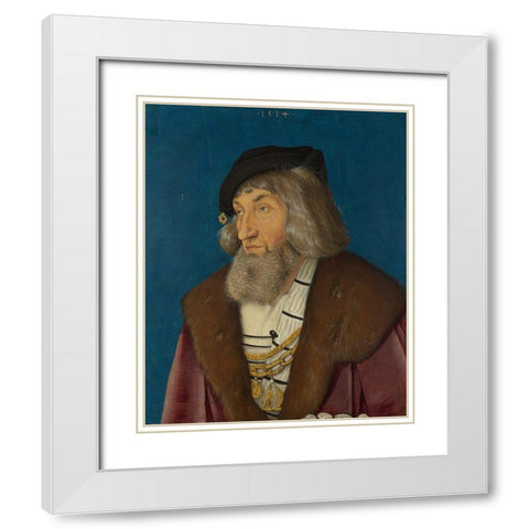 Portrait of a Man White Modern Wood Framed Art Print with Double Matting by Baldung, Hans