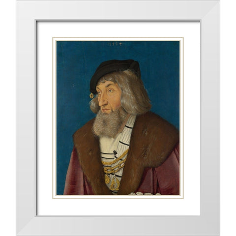 Portrait of a Man White Modern Wood Framed Art Print with Double Matting by Baldung, Hans