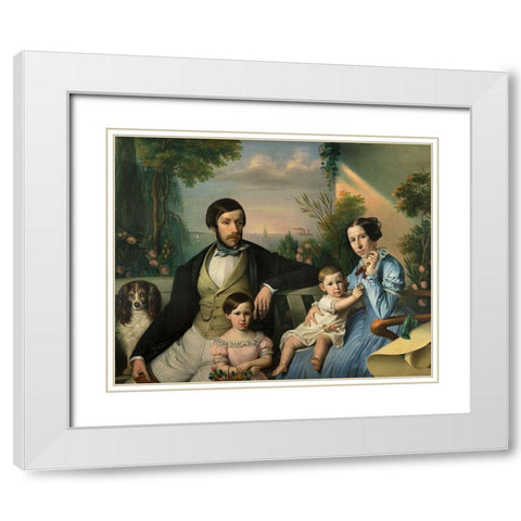 Pietro Stanislao Parisi with Family White Modern Wood Framed Art Print with Double Matting by Tominz, Giuseppe
