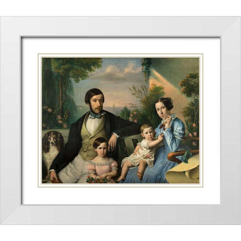 Pietro Stanislao Parisi with Family White Modern Wood Framed Art Print with Double Matting by Tominz, Giuseppe