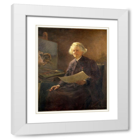 Rosa Bonheur White Modern Wood Framed Art Print with Double Matting by Klumpke, Anna Elizabeth