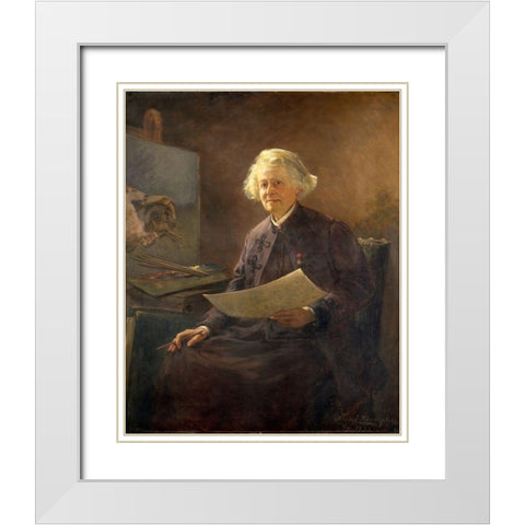 Rosa Bonheur White Modern Wood Framed Art Print with Double Matting by Klumpke, Anna Elizabeth