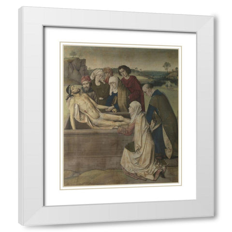 The Entombment White Modern Wood Framed Art Print with Double Matting by Bouts, Dieric