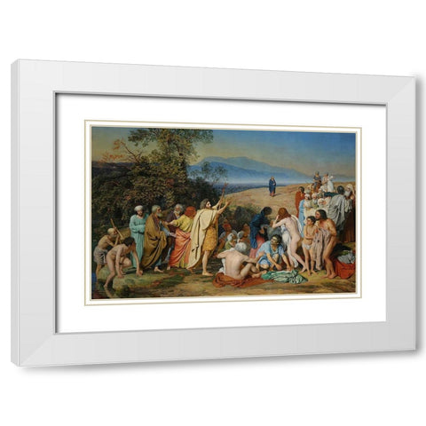The Appearance of Christ Before the People White Modern Wood Framed Art Print with Double Matting by Ivanov, Alexander Andreyevich