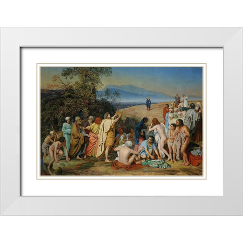 The Appearance of Christ Before the People White Modern Wood Framed Art Print with Double Matting by Ivanov, Alexander Andreyevich