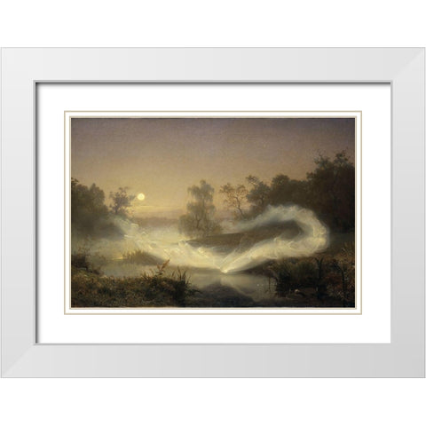 Dancing Fairies White Modern Wood Framed Art Print with Double Matting by Malmstrom, August