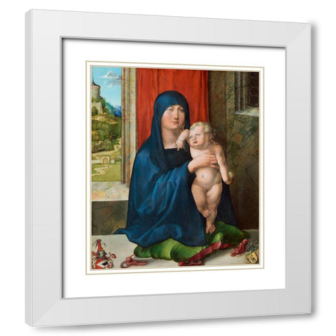 Haller Madonna White Modern Wood Framed Art Print with Double Matting by Durer, Albrecht