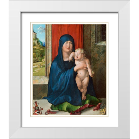 Haller Madonna White Modern Wood Framed Art Print with Double Matting by Durer, Albrecht