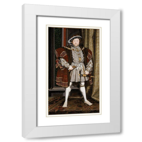 Portrait of Henry VIII White Modern Wood Framed Art Print with Double Matting by Unknown