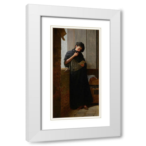 Longing at Saudade White Modern Wood Framed Art Print with Double Matting by de Almeida Junior, Jose Ferraz
