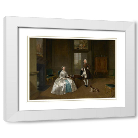 Mr. and Mrs. Atherton White Modern Wood Framed Art Print with Double Matting by Devis, Arthur